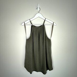 Green Envelope Pleated Tank
